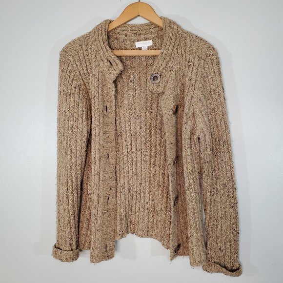 Charter Club Petite Tan Light Brown Button Up Knit Collared Cardigan Swe… - Picture 2 of 12